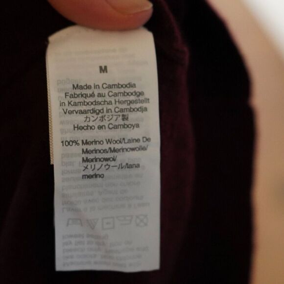 J Crew‎ Sweater Men's Merino Wool V Neck Long Sleeve Burgundy Red Size M - Picture 4 of 6